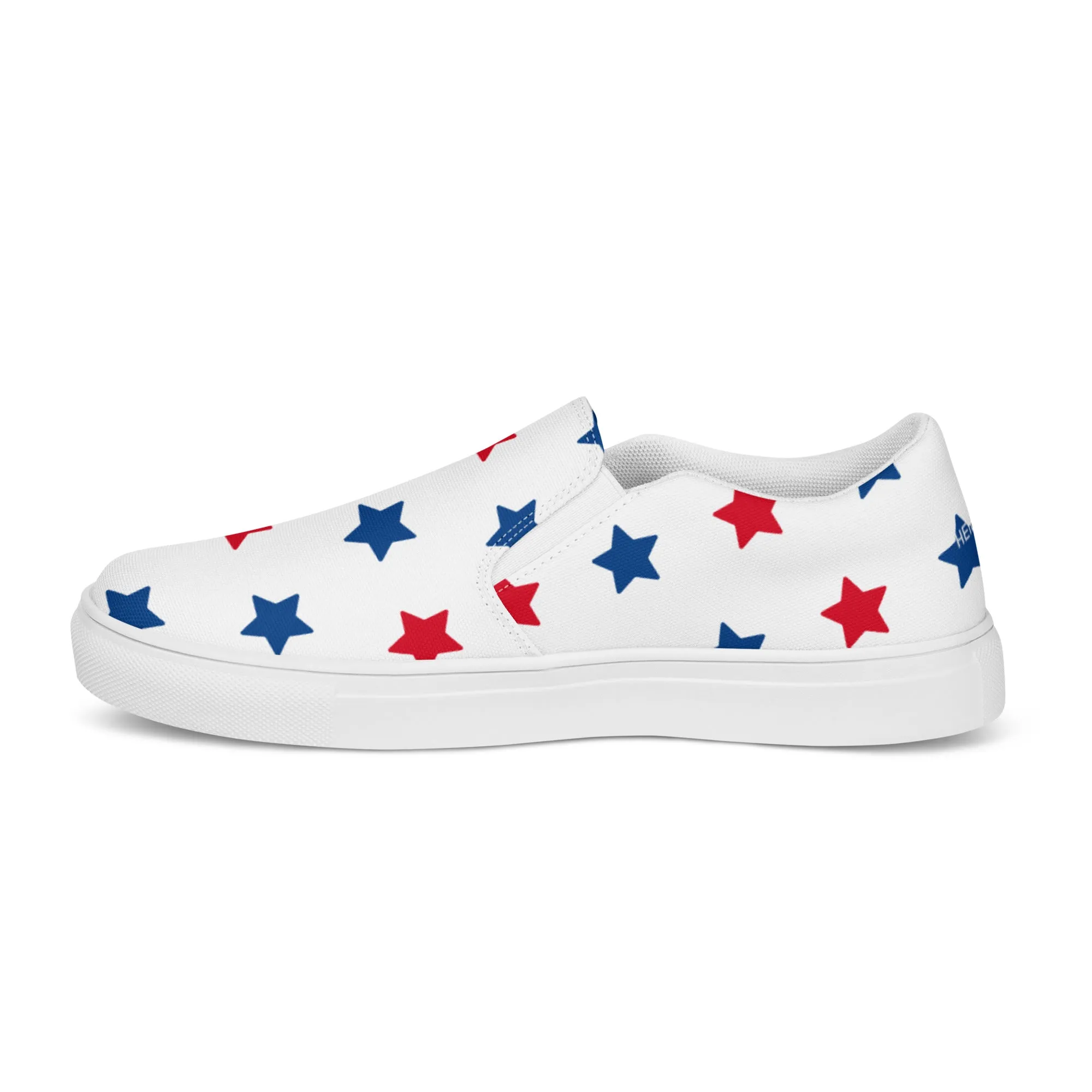 US Flag Women's Sneakers, American Patriotic July Fourth US National Holiday Print Women’s Slip-On Canvas Shoes (US Size: 5-12)