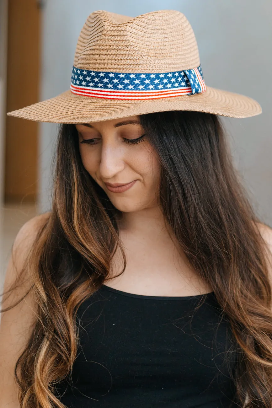 USA Flag Band Panama Hat (SALE)