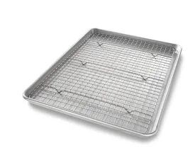 USA PAN Half Sheet Nonstick Cooling Rack & Pan Set