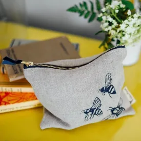 Useful Pouch with Bee Design - Natural