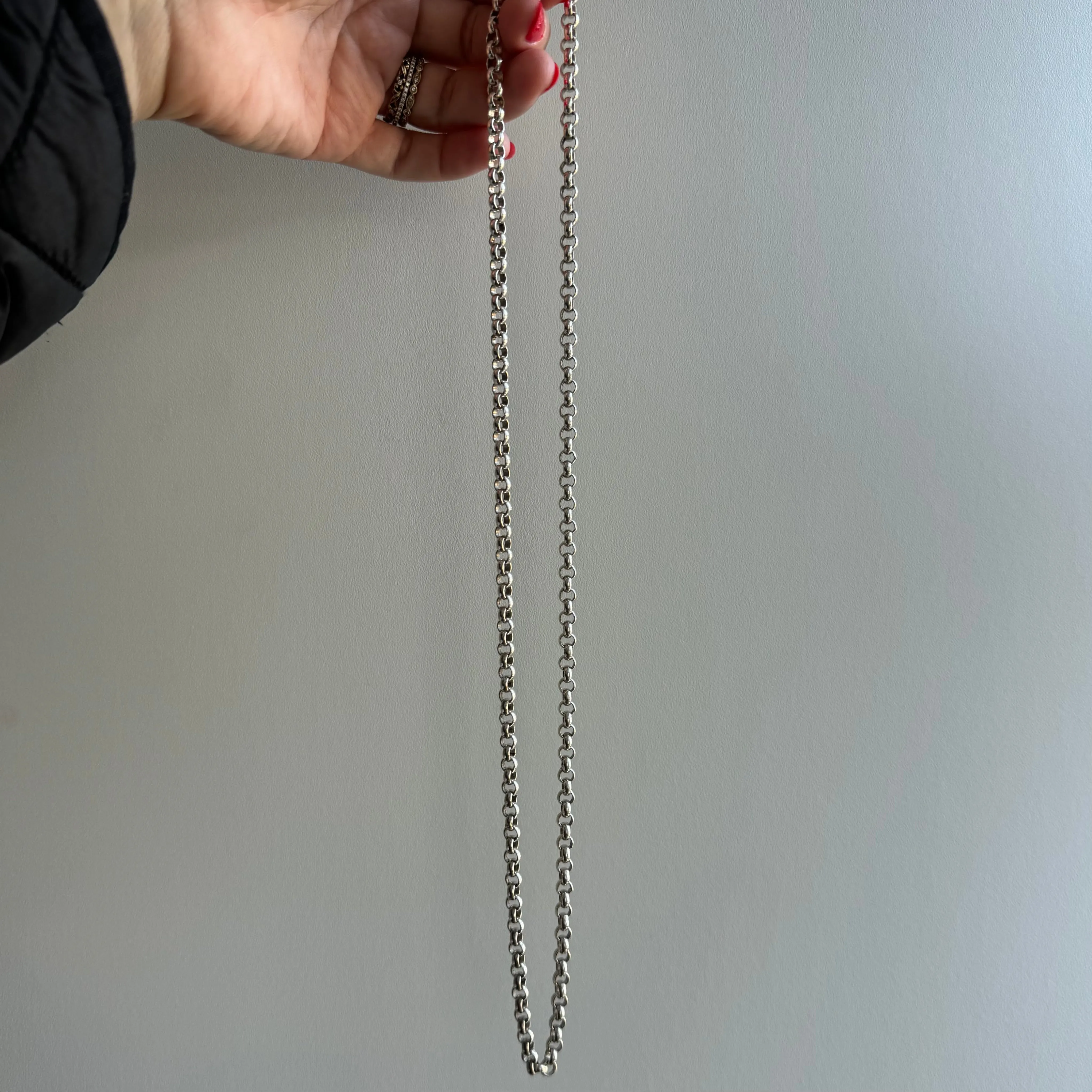 V I N T A G E // all linked up / sterling silver rolo chain / 24", 34.4g