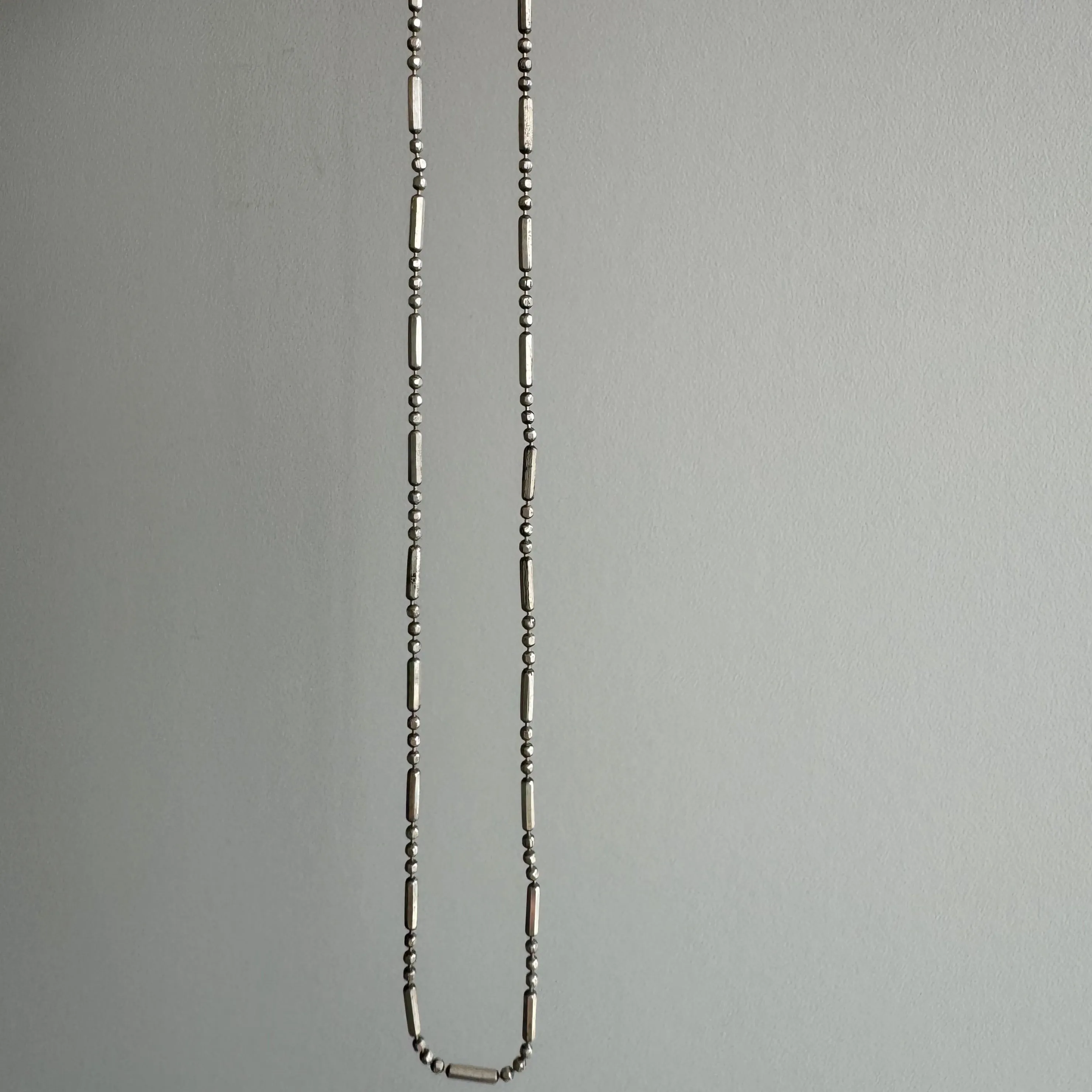 V I N T A G E // diamond cut long and short ball chain / sterling silver ball bead chain / 18"