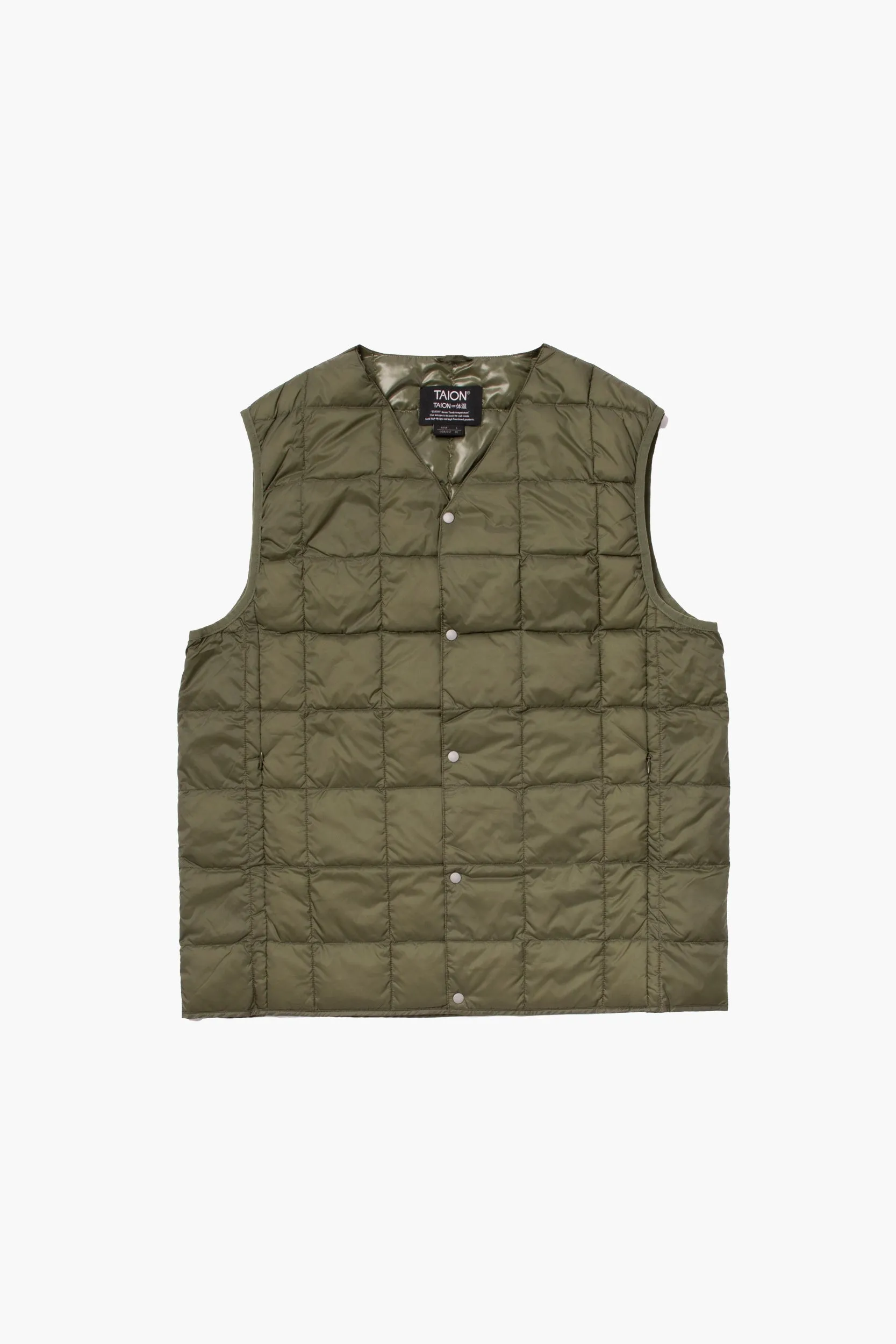 V-Neck Button Down Vest | Olive