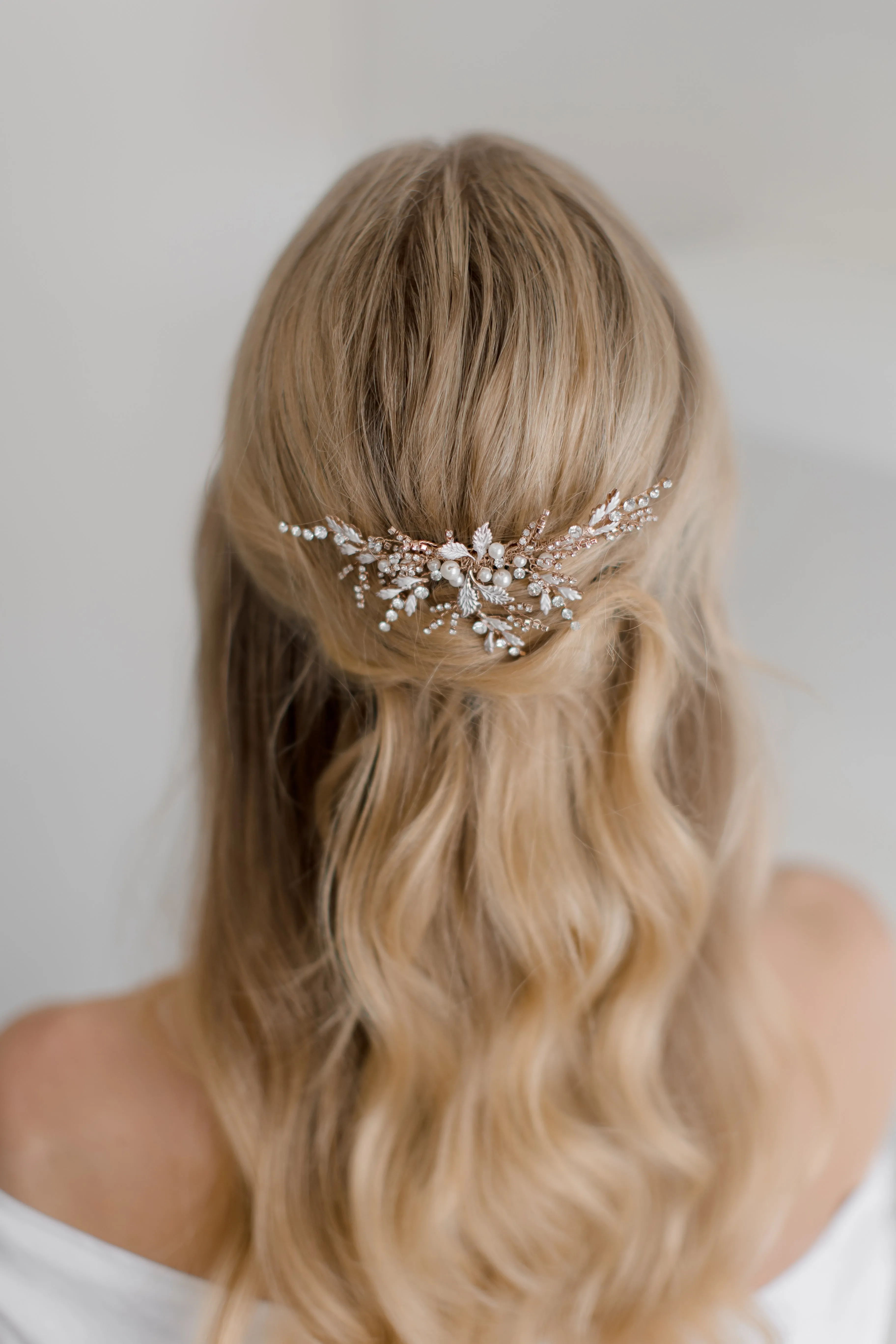 Valarie - Vine Crystal Pearl Bridal Comb