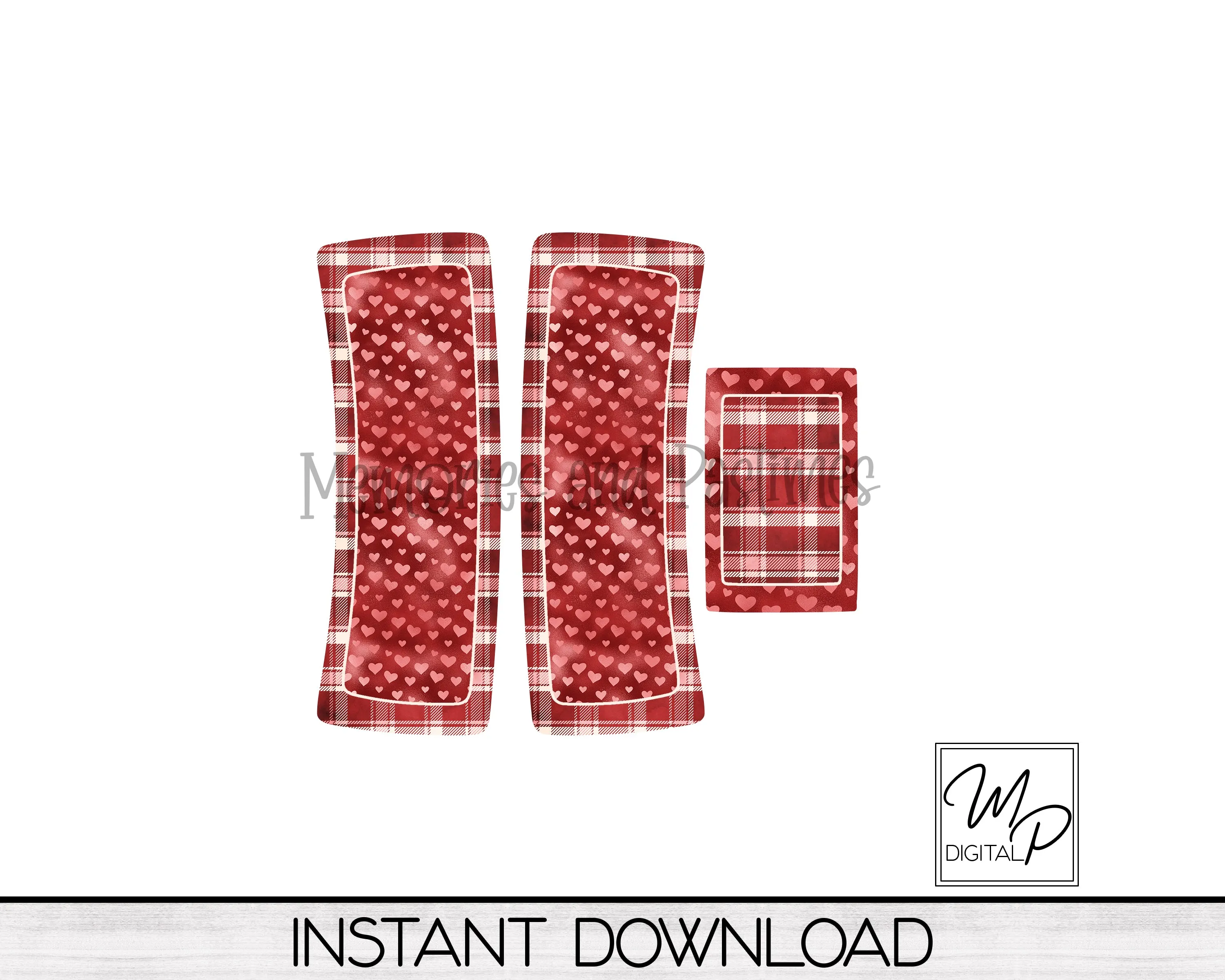 Valentine's Day Hair Clip PNG Sublimation Design, Digital Download