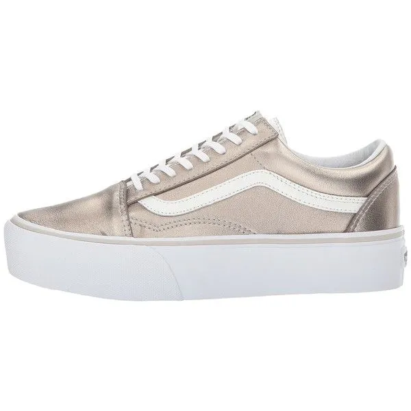 Vans Old Skool Gray Gold/True White Platform Sneakers