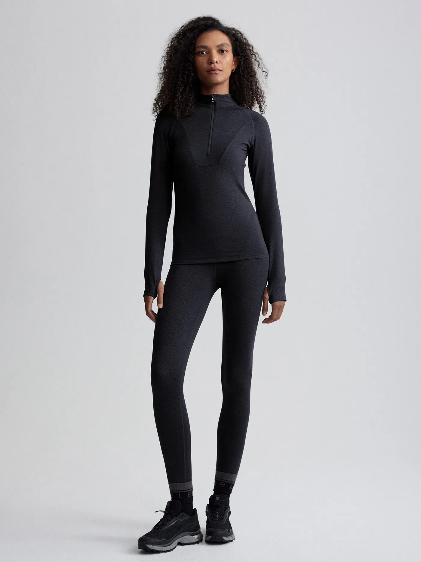 Varley Always Warm Base Layer Half Zip - Black Marl