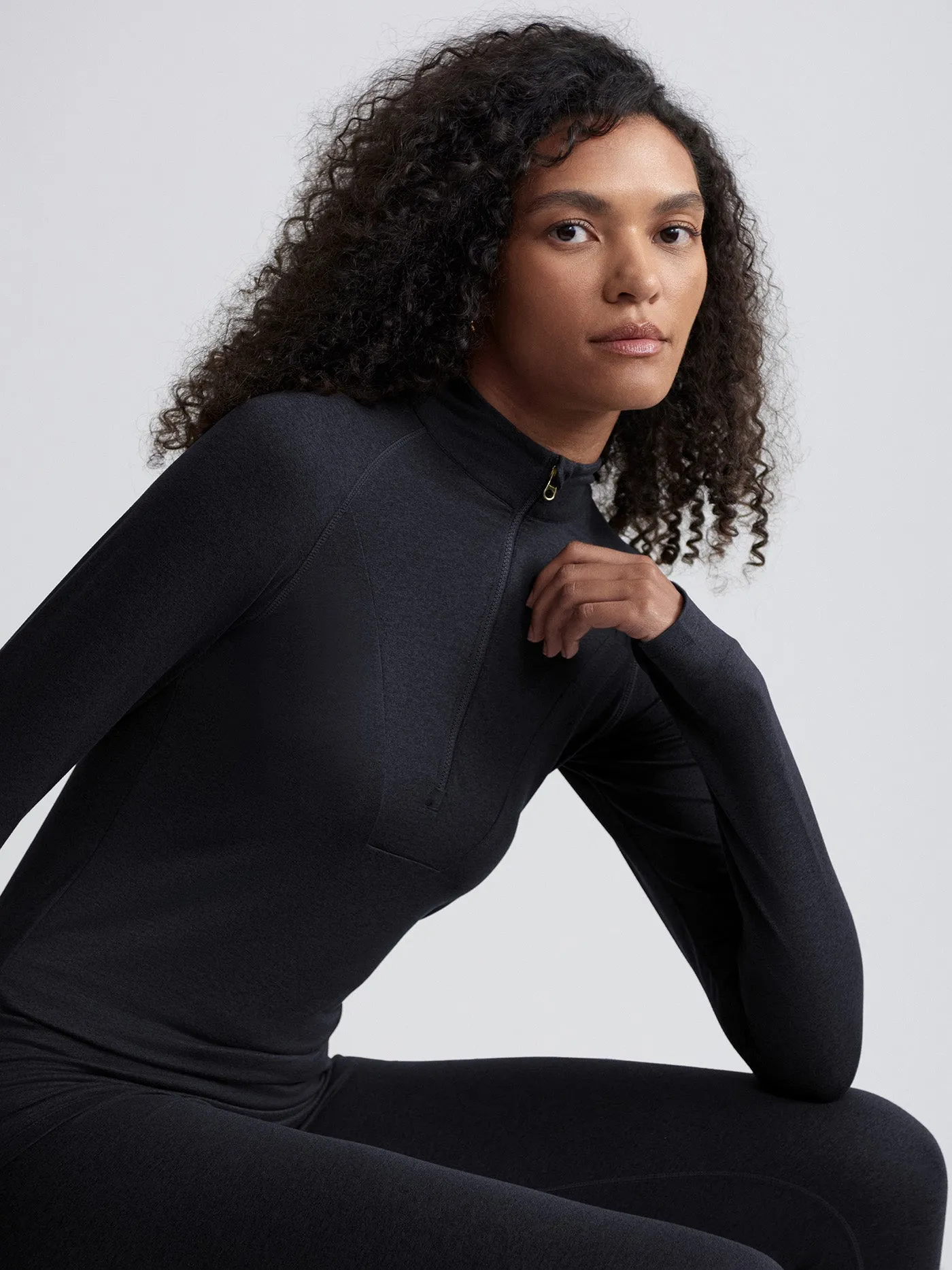 Varley Always Warm Base Layer Half Zip - Black Marl