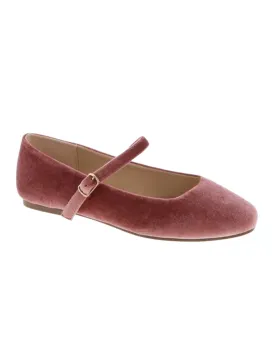 Velvet Ballet Flats in Mauve