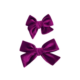 Velvet - Magenta Bow Clip