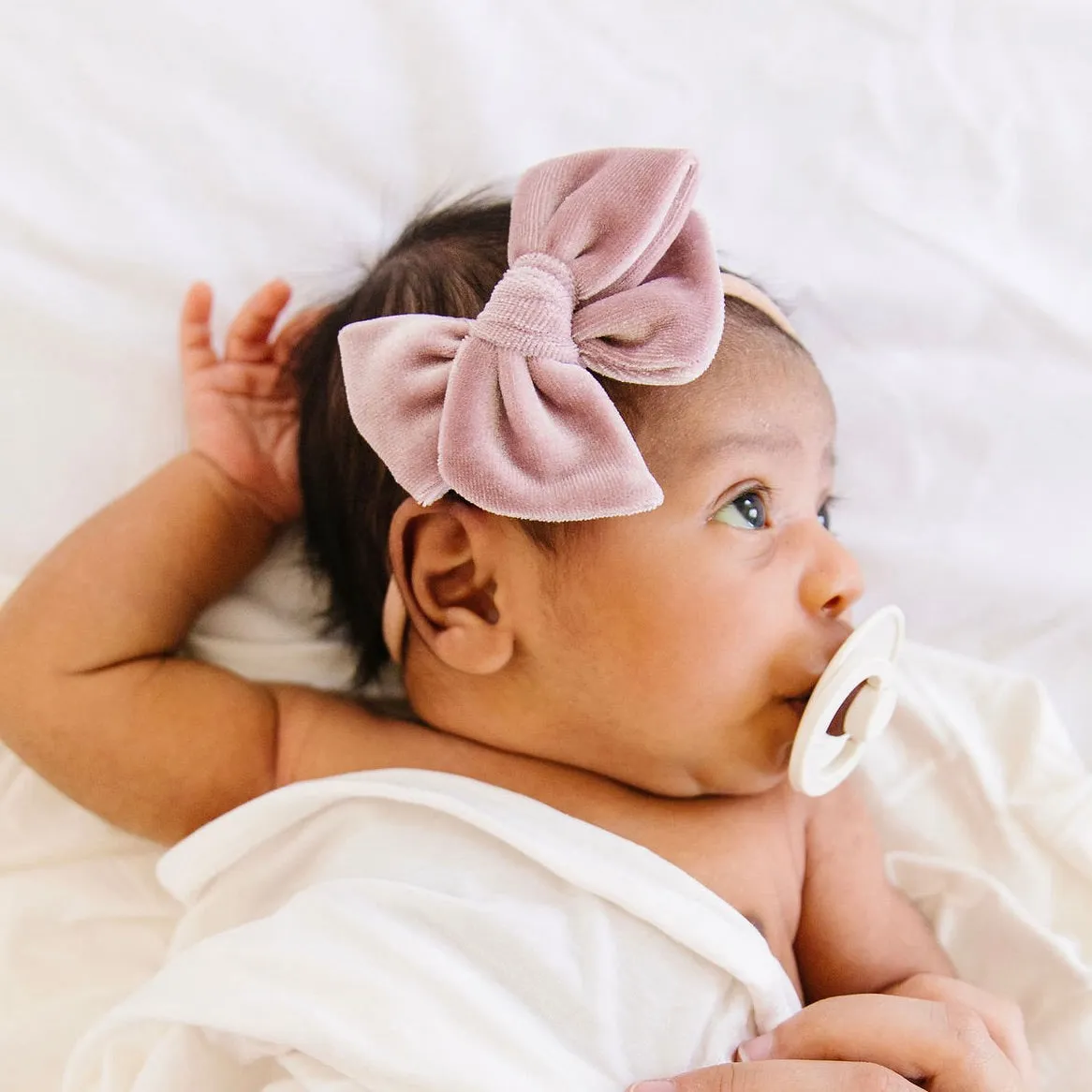 Velvet - Mauve Bow Headband