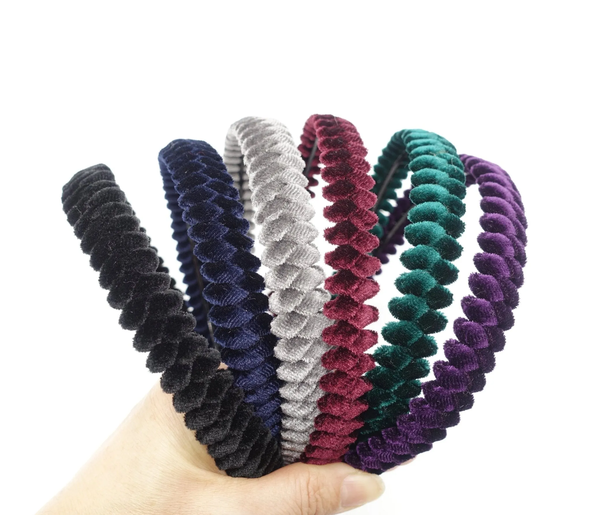 velvet wrapped headband zigzag pattern hairband women hair accessory