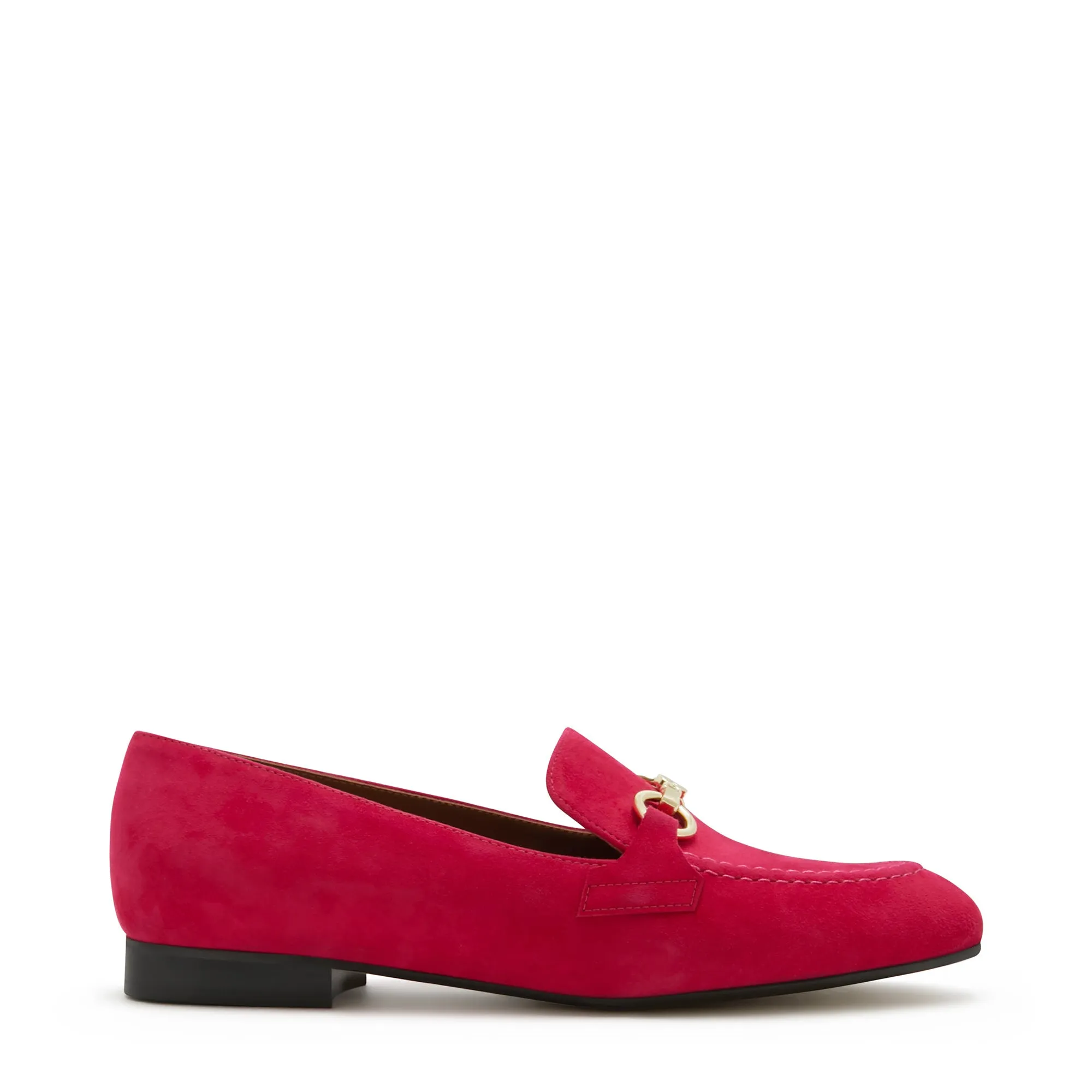 Vendôme Fleur fuchsia suede loafers