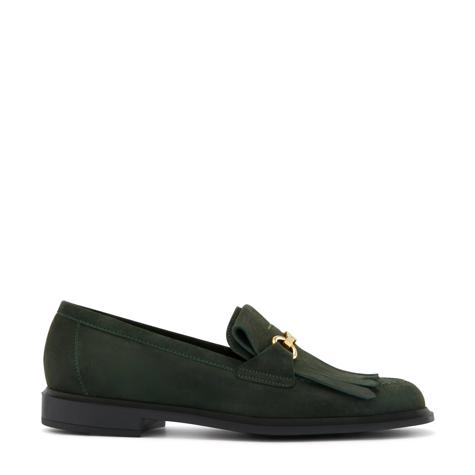 Vendôme Lave dark green suede loafers