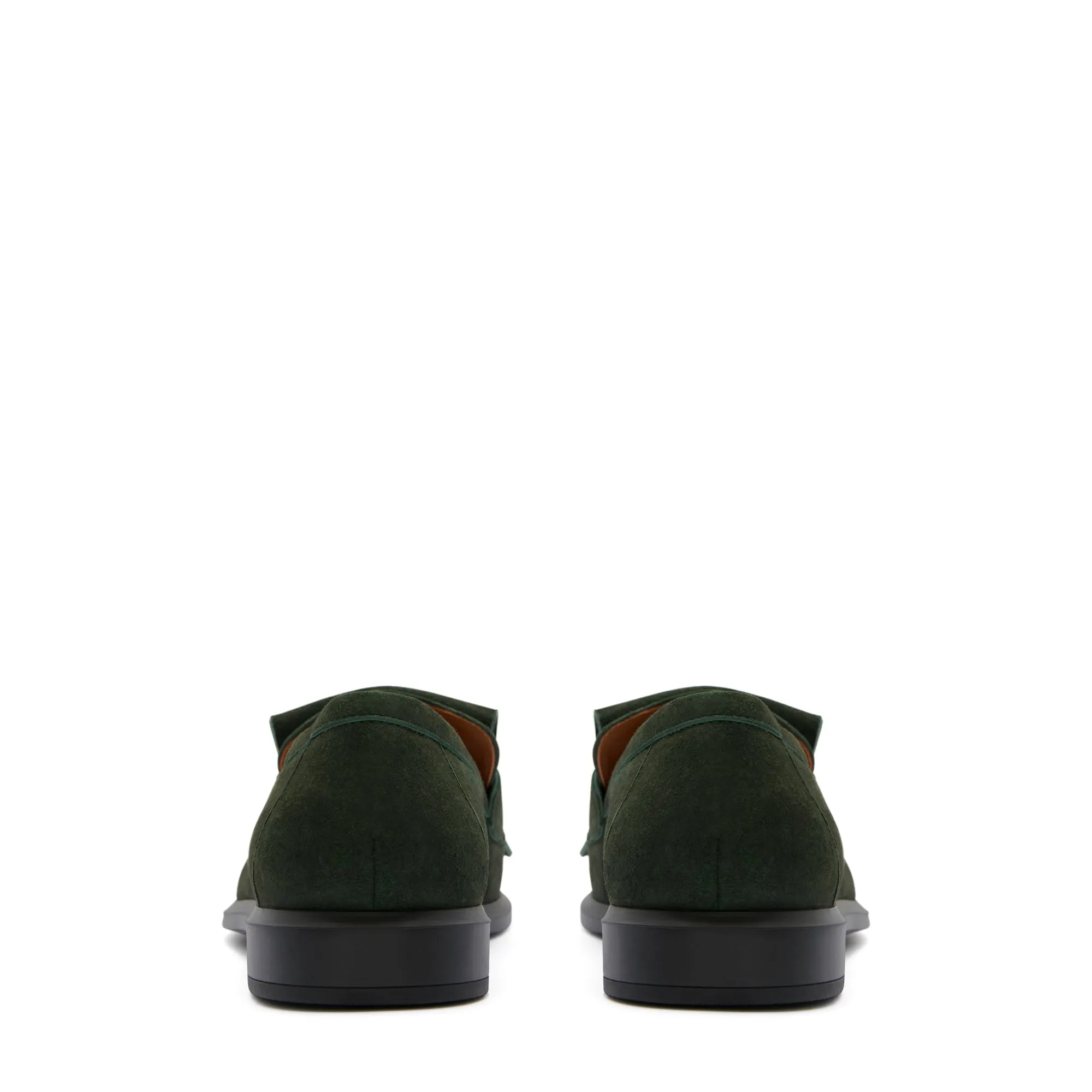 Vendôme Lave dark green suede loafers