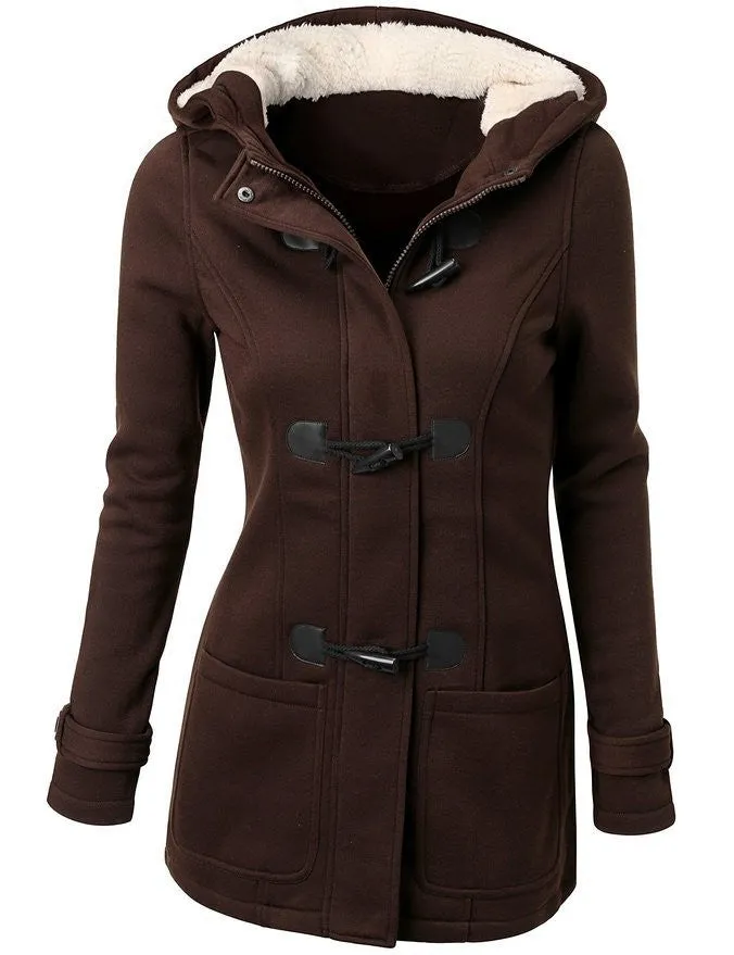 VenusFox Parka Button Hooded Coat