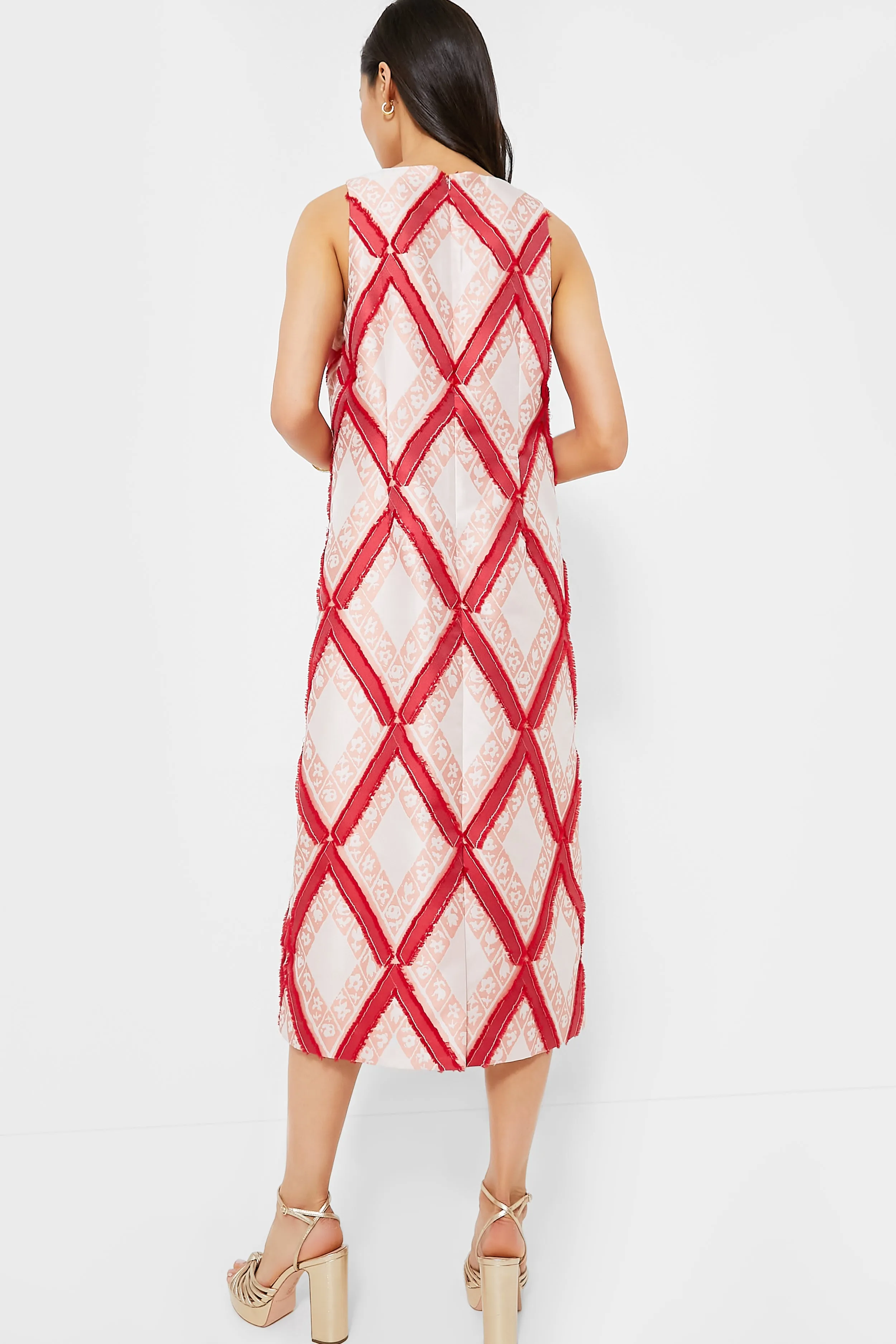 Vermillion Trellis Fil Coupe Francine Dress