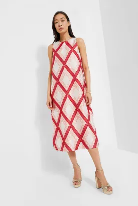 Vermillion Trellis Fil Coupe Francine Dress