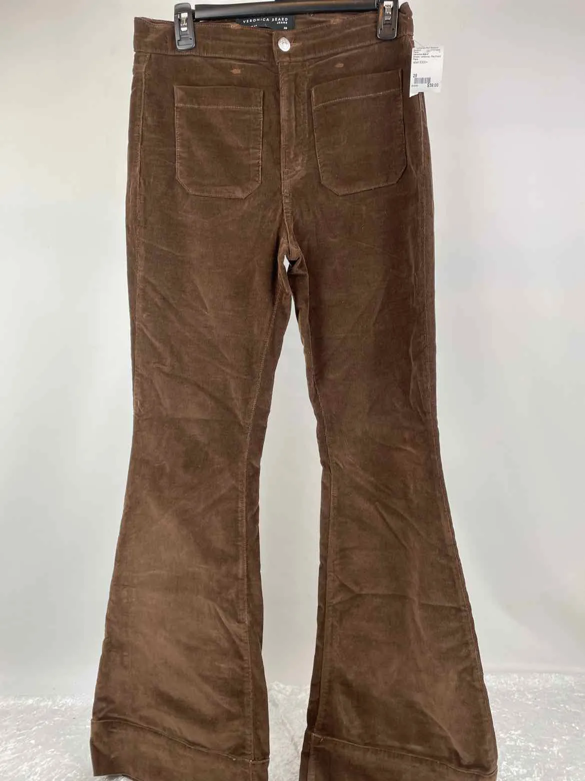 Veronica Beard Women Size 28 Brown corduroy Flat Front Flare Pants