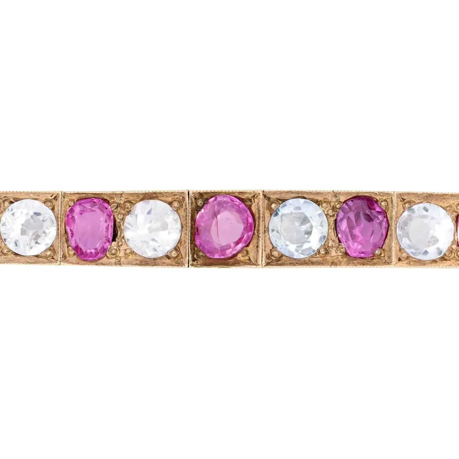 Victorian 14k Ruby and Sapphire Line Bracelet