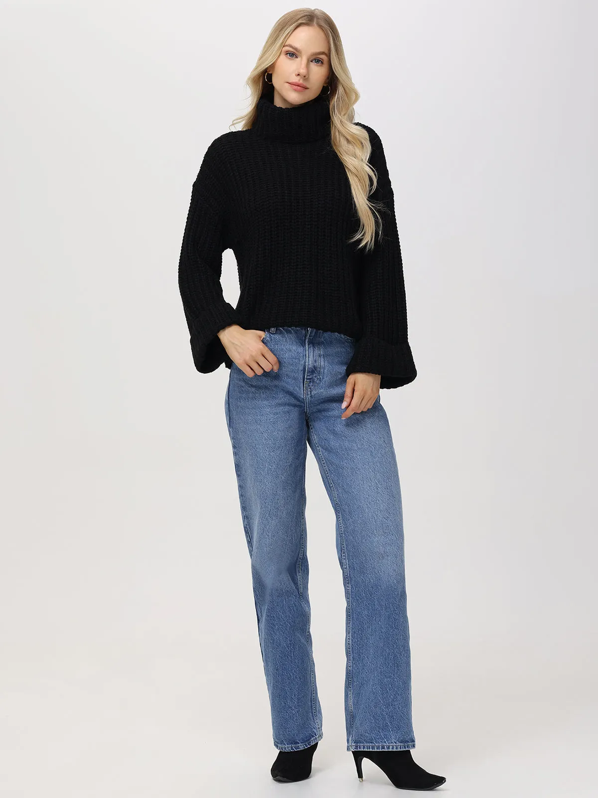 Vida: Turtleneck Shaker Pullover