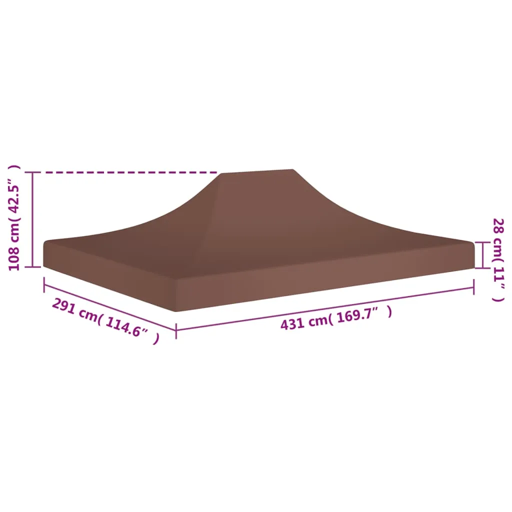 vidaXL Party Tent Roof 4.5x3 m Brown 270 g/m²