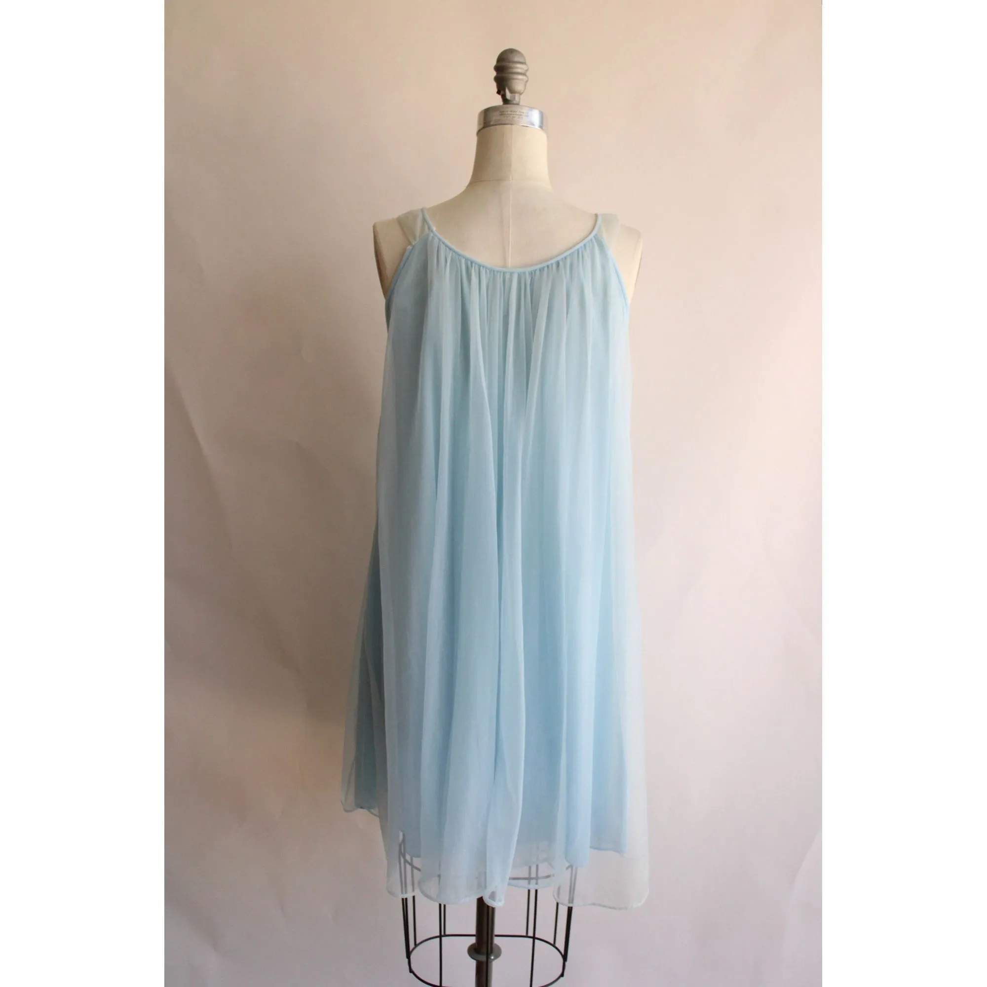 Vintage 1960s Nightgown Blue Babydoll Nightgown