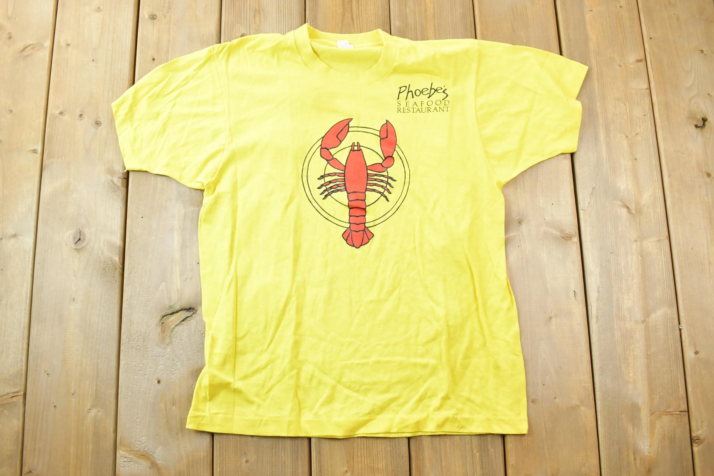 Vintage 1990s Phoebes Seafood Restaurant Souvenir T-Shirt