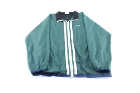 Vintage Adidas Embroidered Logo Green & White Striped Zip Up Jacket