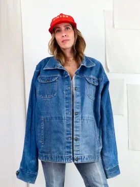 Vintage Boxy Denim Snap Button Jacket