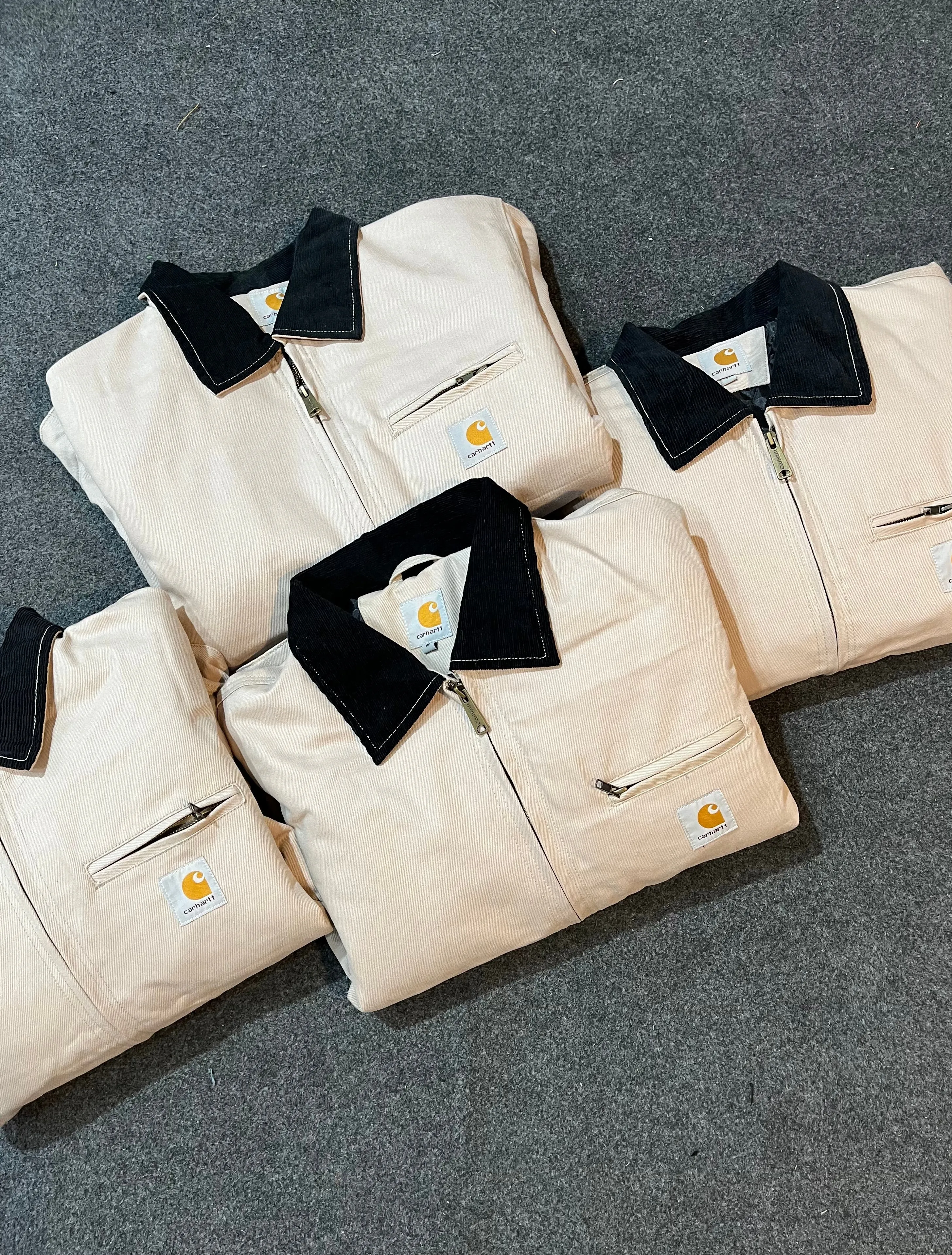 Vintage Carhartt Rework Style Cream Detroit Jackets - MOQ 25 pcs