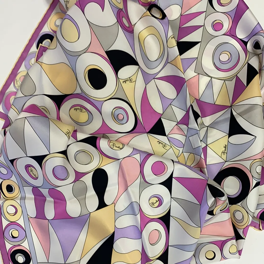 Vintage Emilio Pucci Lavender Silk Scarf