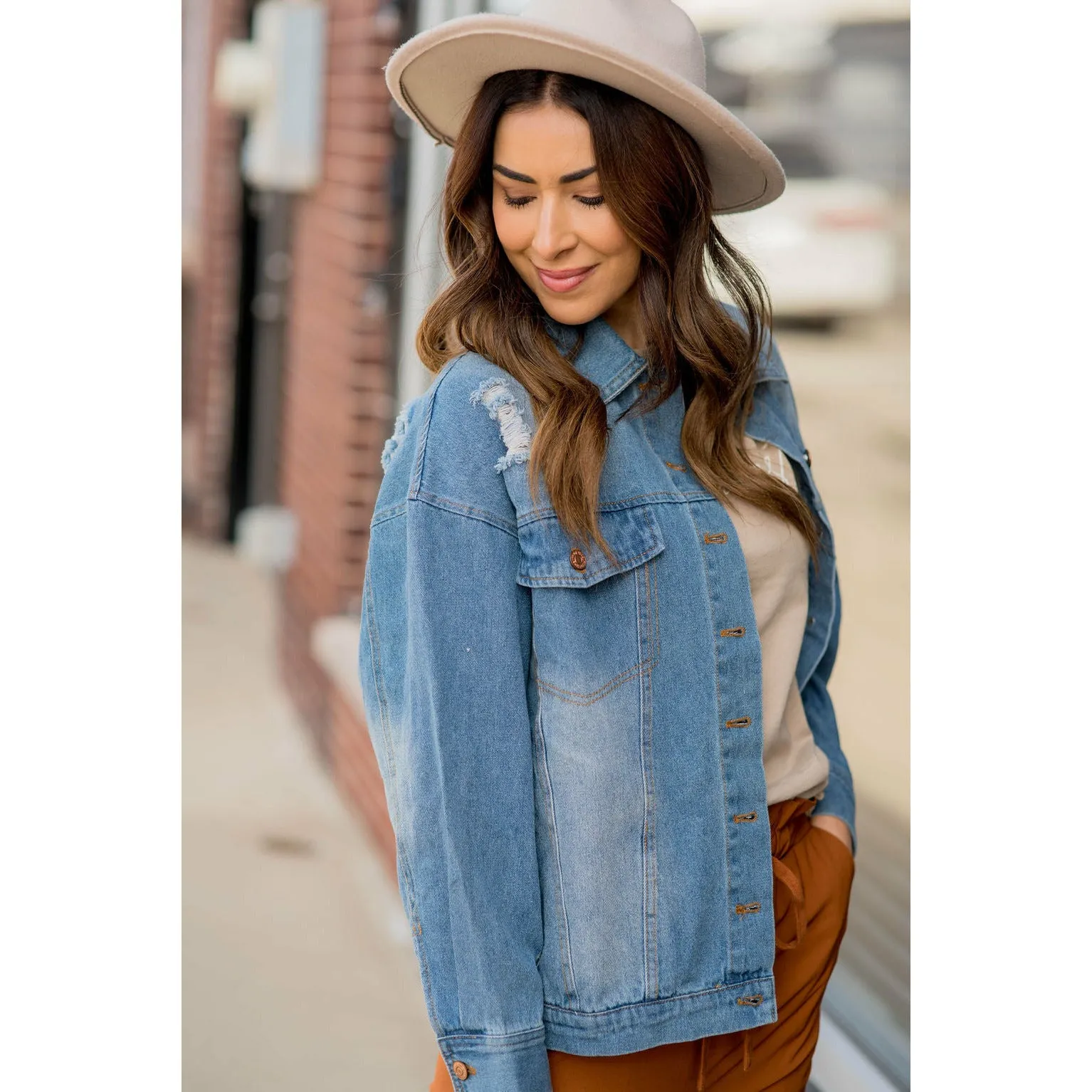 Vintage Lightly Distressed Denim Jacket