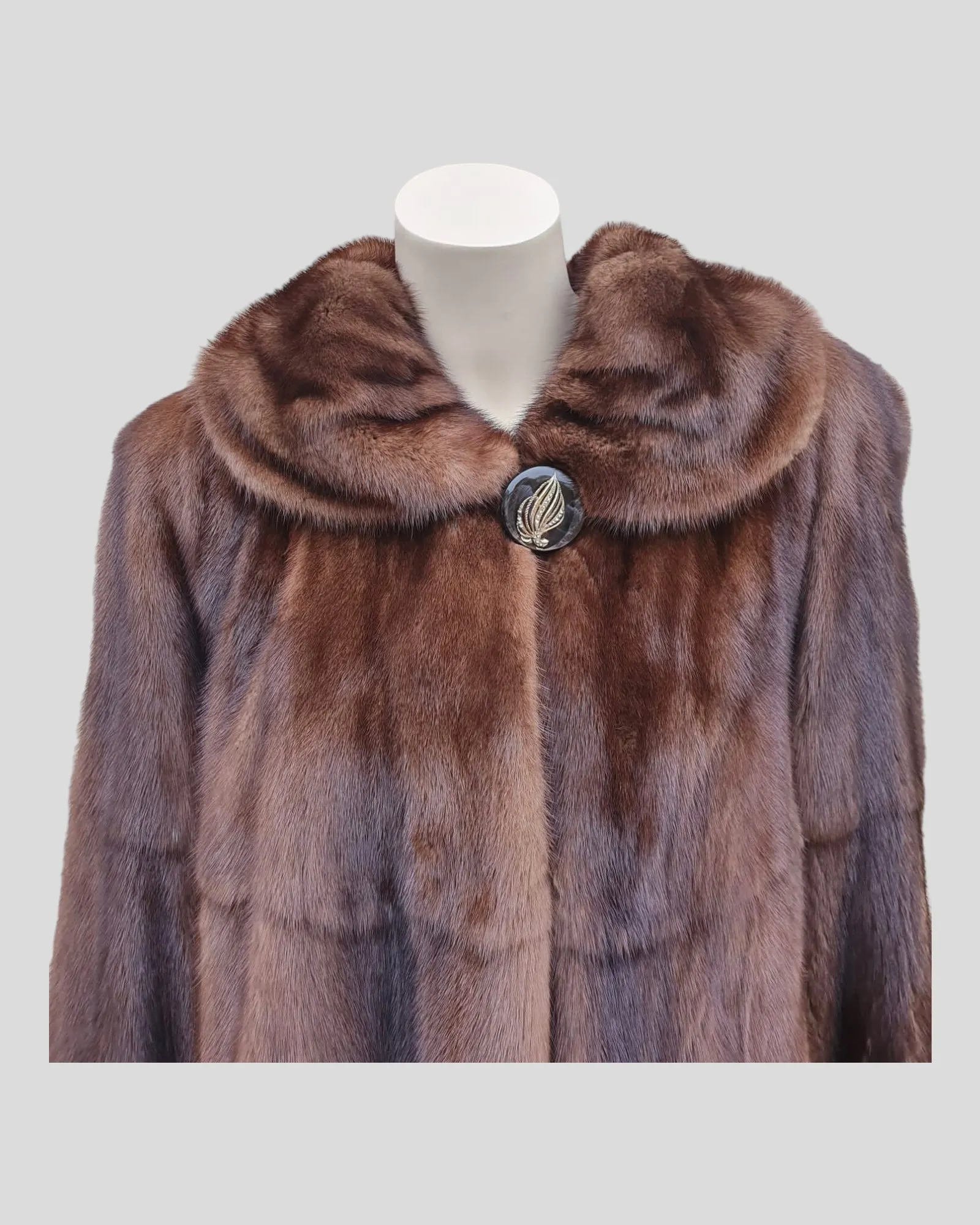 Vintage Mahogany Mink Fur ⅞ Coat -L