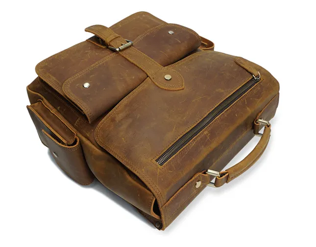 Vintage Men's Leather Computer Backpack P8057