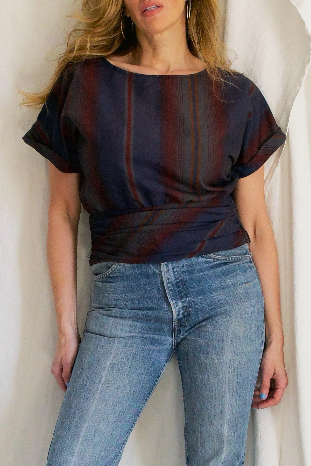 Vintage Subtle Stripe Crop Top