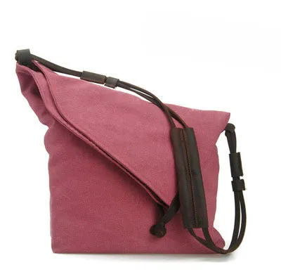 Vintage Women Crossbody Leather Canvas Bags