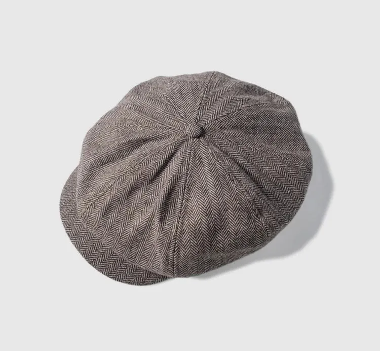 Vintage Wool Blend Newsboy Cap for Men