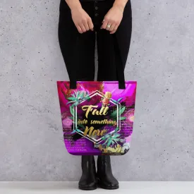 Violet Floral Print Bag Embrace Spring Vibes Shop Floral Print Tote Bag Fuchsia Canvas Handbag | FSN03