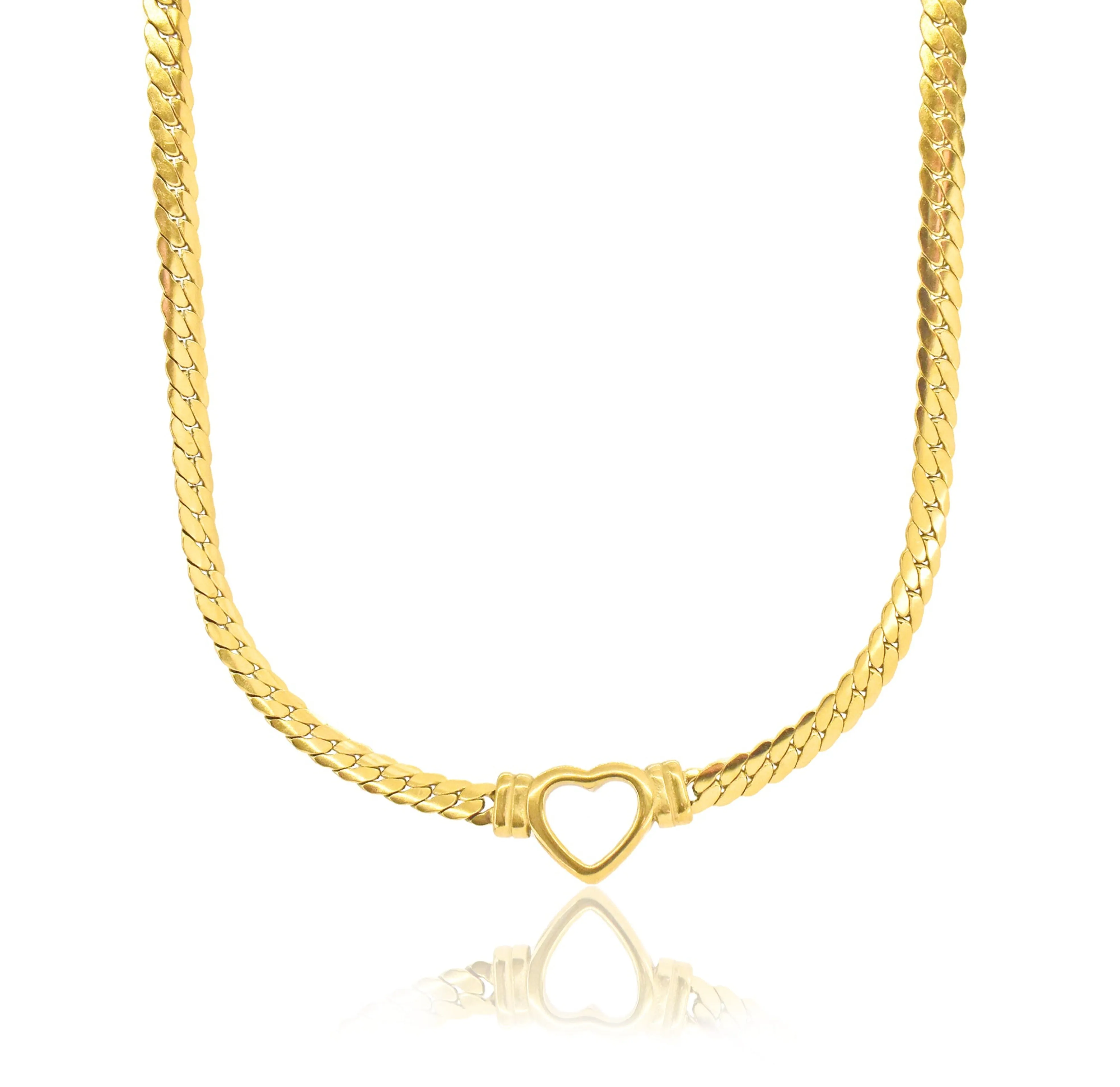 VITTORIA HEART SNAKE CHAIN NECKLACE