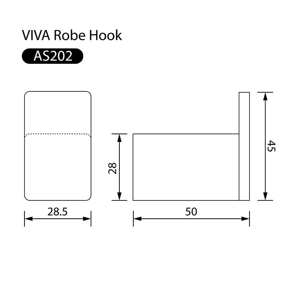 Viva Robe Hook Brushed Gold