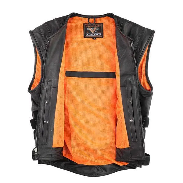 VL905 Tactical Bullet Proof Style Naked Cowhide Leather Vest