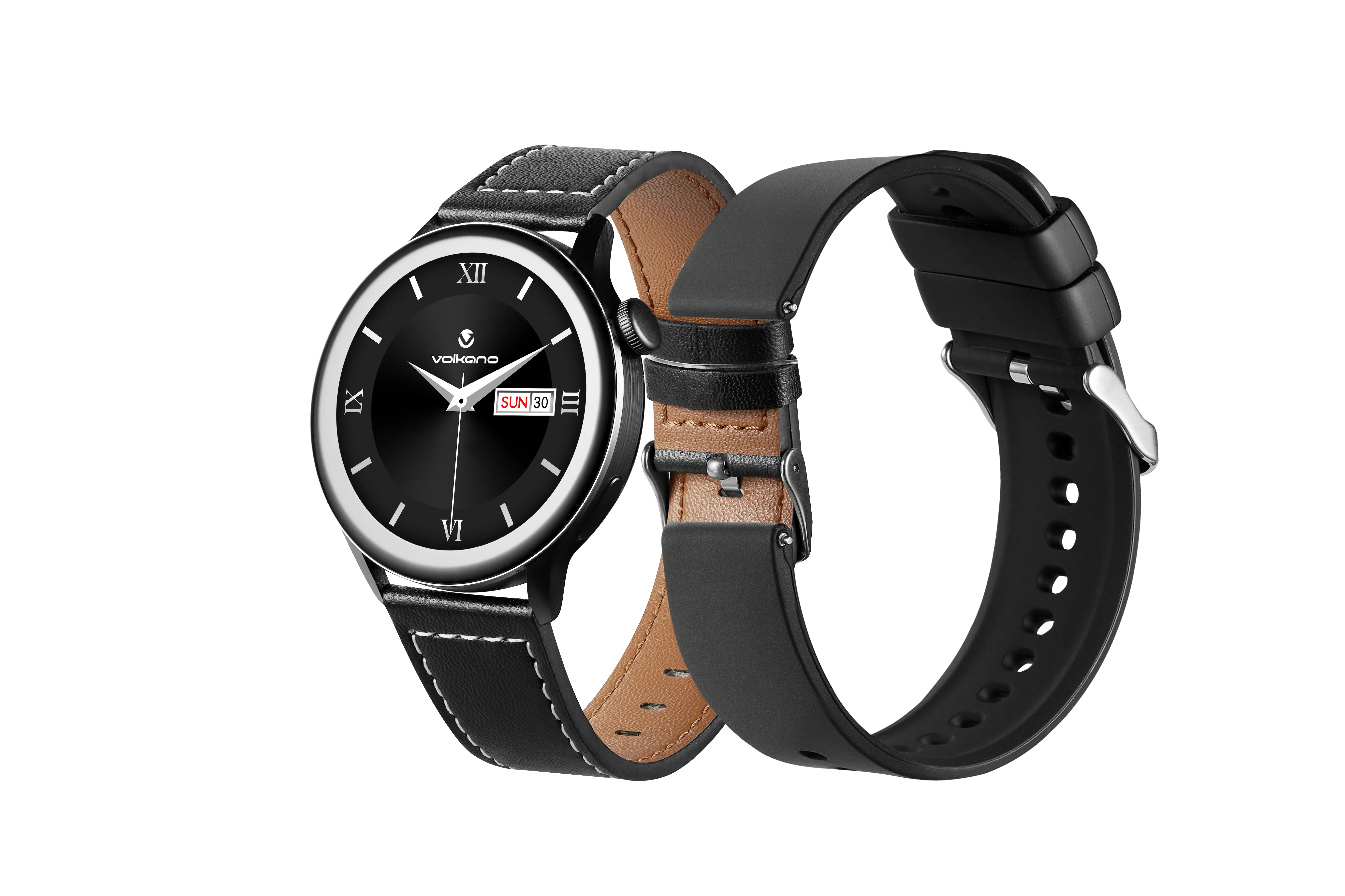 Volkano Fit Forte Series Smart Watch with Leather Strap