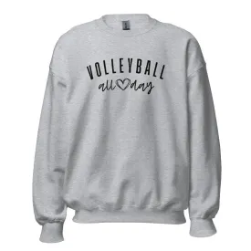 Volleyball All Day Crewneck Pullover Sweatshirt