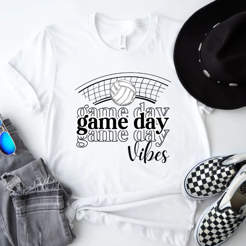 Volleyball Game Day Vibes Design PNG Download