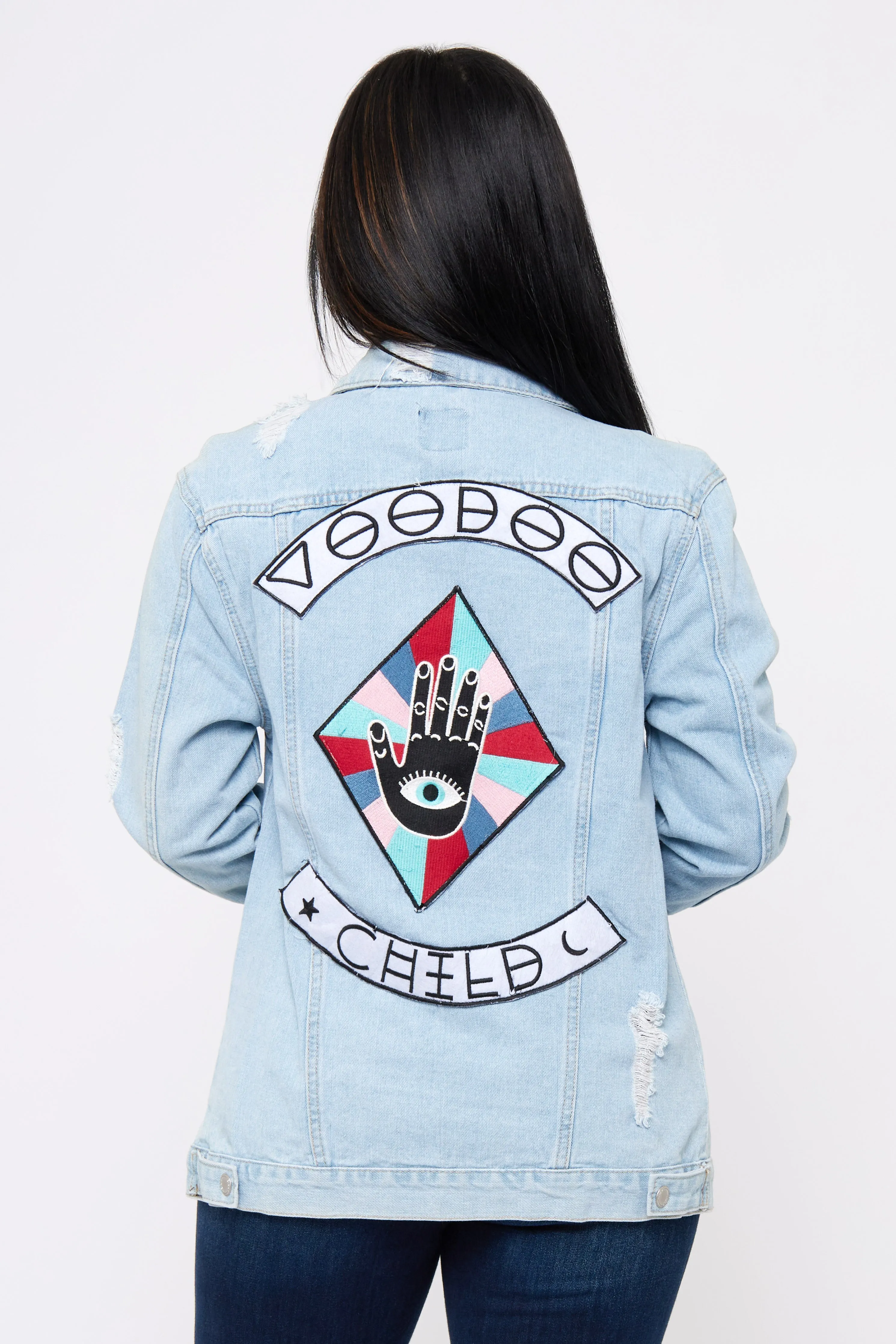 Voodoo Child - Distressed Denim Jacket