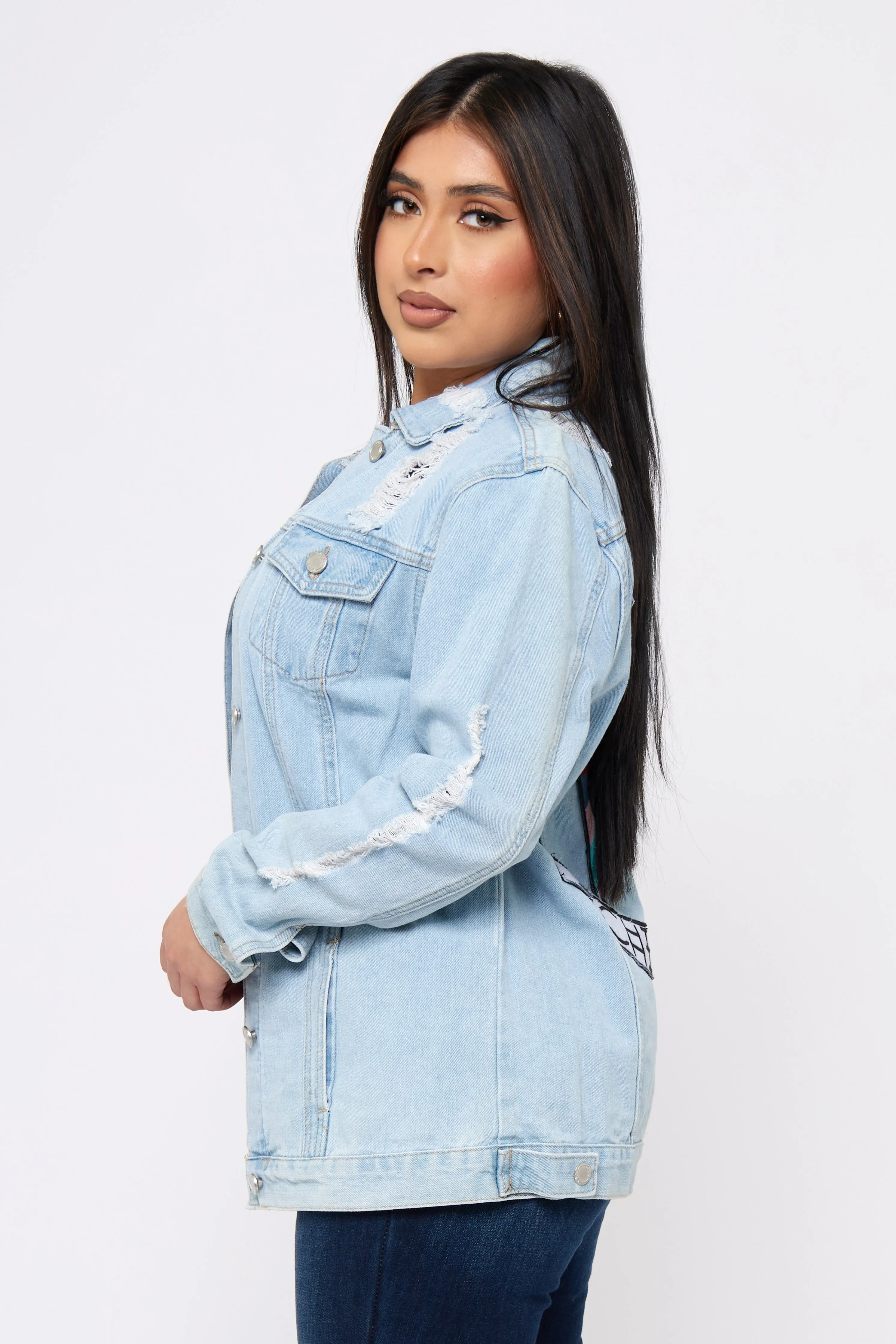 Voodoo Child - Distressed Denim Jacket