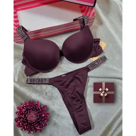 VS Burgundy Lingerie Set