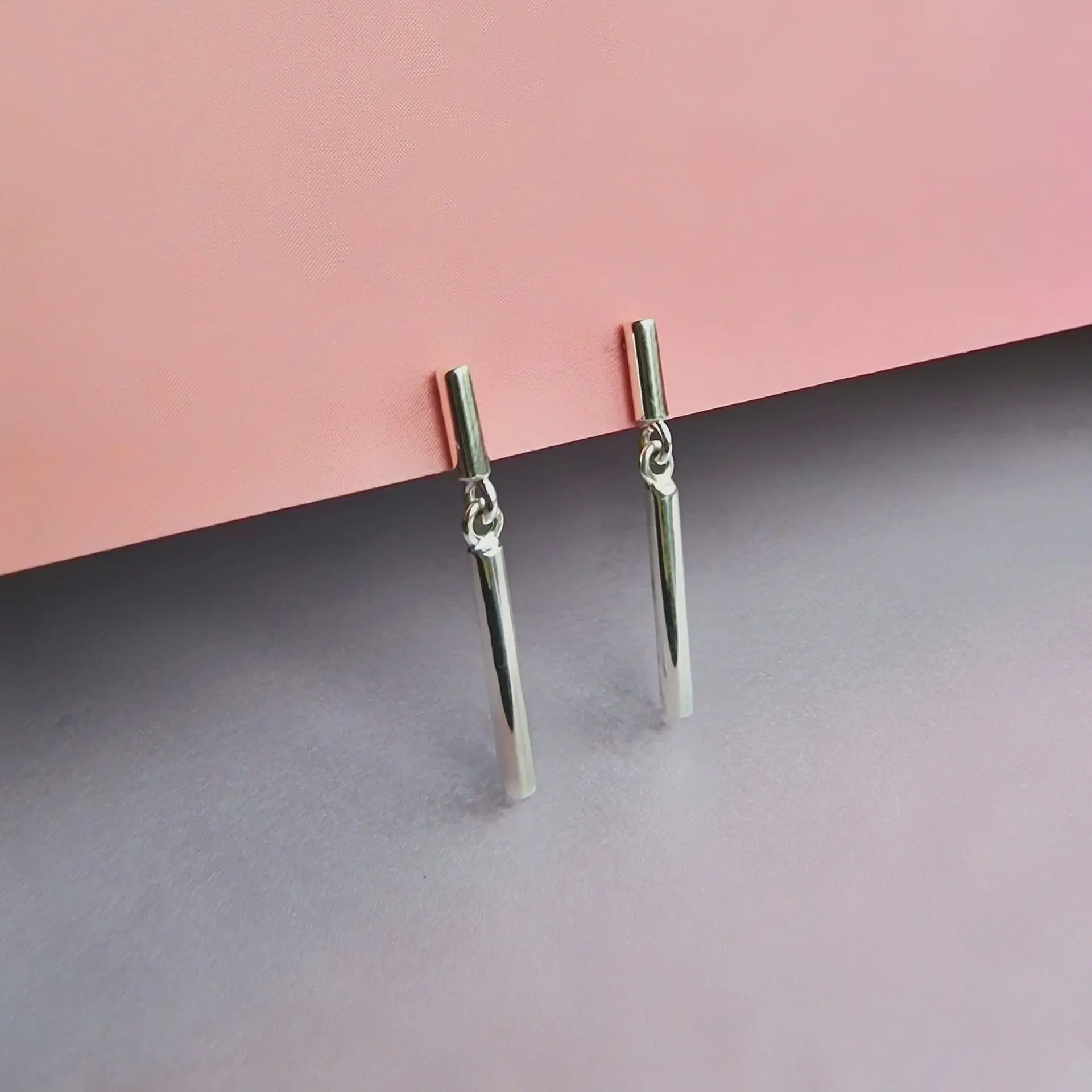 Vurchoo Studs of Hope Minimalist Silver Bar Earrings