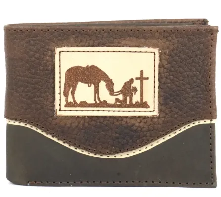 W-148 - Rockin Leather Leather Wallet - Cowboy Prayer